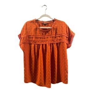 Womens size Large Dokotoo rust short sleeve top